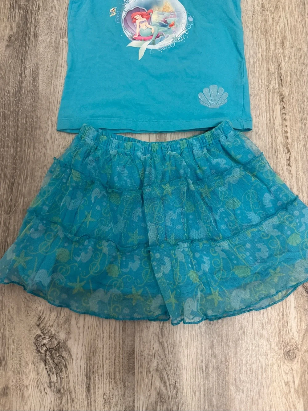 Disney Teal Mermaid Tank Top & Skirt Matching Set